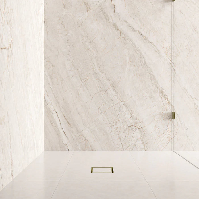 Meir Square Floor Shower Waste With Tile Insert, Tiger Bronze