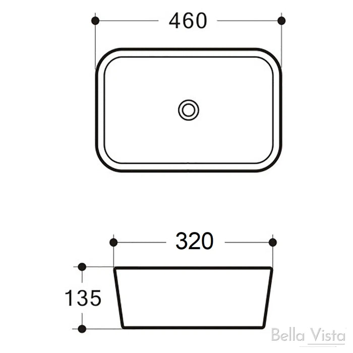 Bella Vista Lina 460 x 320mm Basin Black