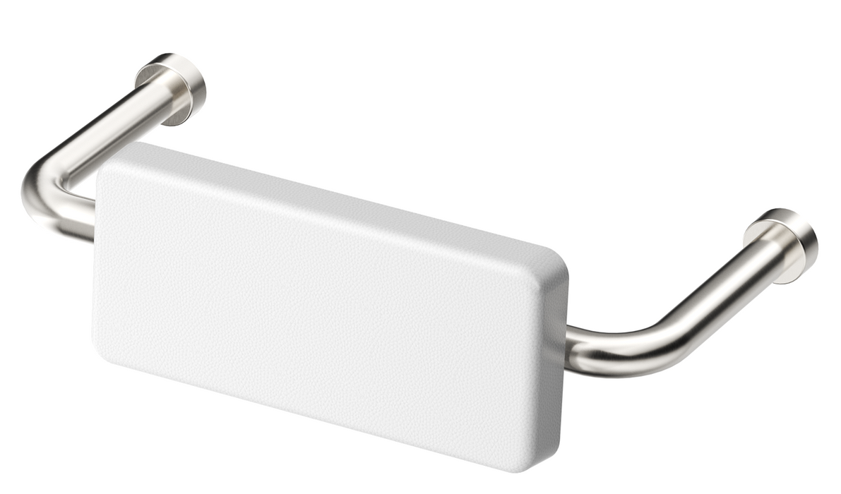 Mica Care DDA Backrest - White Cushion - Brushed Nickel (BOM)