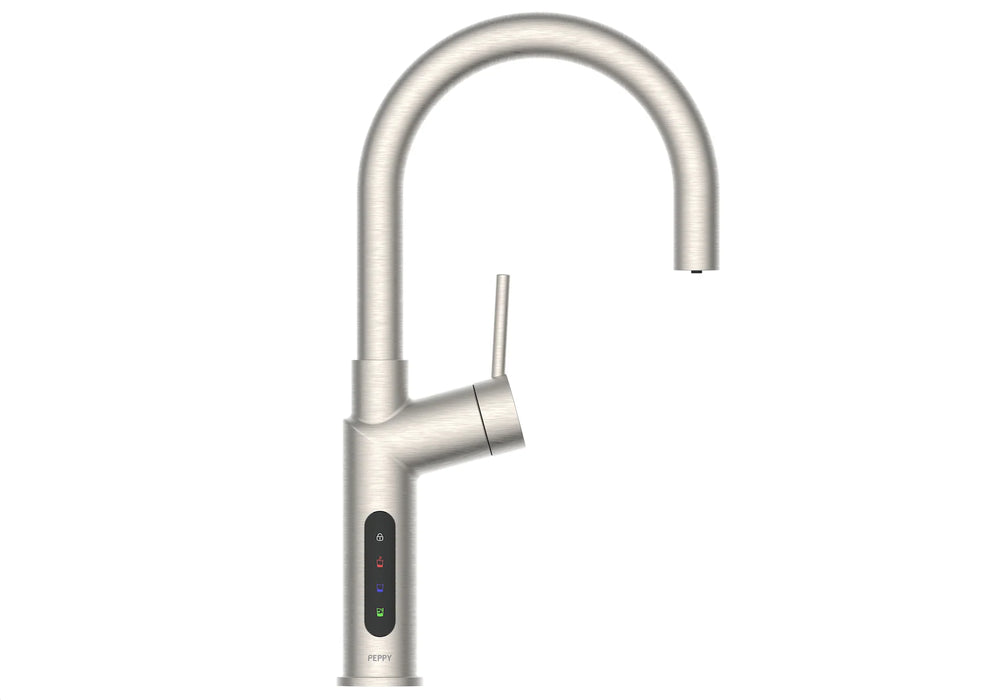 Peppy Taps Signature 5in1 Touch Control Boiling Chilled Soda Kitchen Mixer - Brushed Nickel