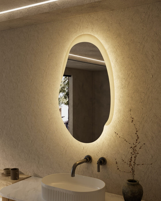 AULIC EVANSTON LED MIRROR WITH MATTE WHITE ACRYLIC EDGE 530*900MM