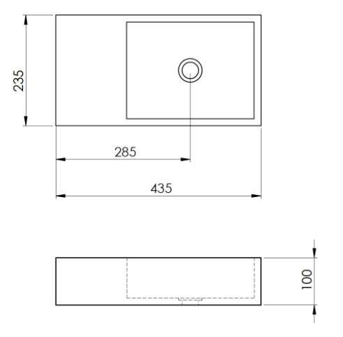 New Form Powder Room Petite Vessel Basin  - Storm [Specify if Tap Hole Required]