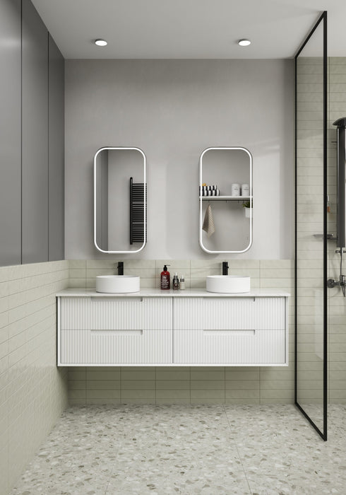 AULIC VIENNA LED MATTE WHITE SHAVING CABINET 450*900*150MM