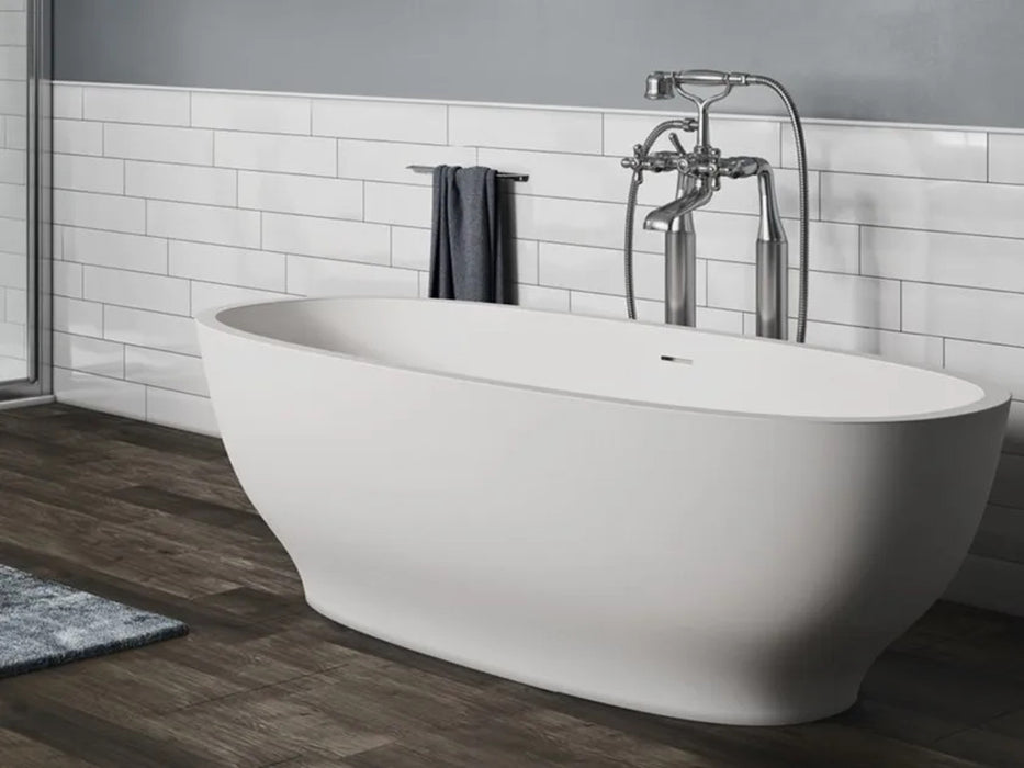[CLEARANCE]Bold 1750 Freestanding Stone Bath - Matte White