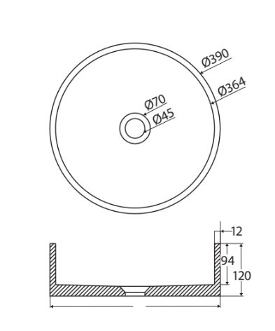 Fienza Jada Round Concrete Above Counter Basin, Tuscan