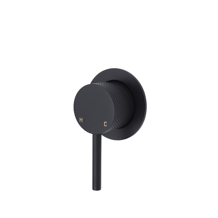 Fienza Axle Wall Mixer, Small Round Plate Matte Black