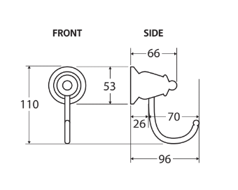 Fienza Lillian Robe Hook, Matte Black