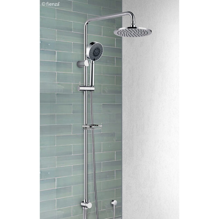 Fienza Michelle Multifunction Twin Rail Shower with Soap Basket, Chrome