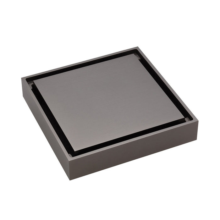 Fienza Floor Waste 100mm 2 in 1 Square Tile 88mm Outlet, Gunmetal