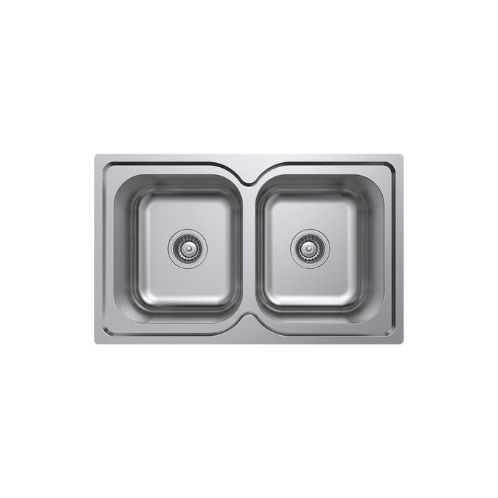 Fienza Tiva 780 Double Kitchen Sink, No Tap Hole