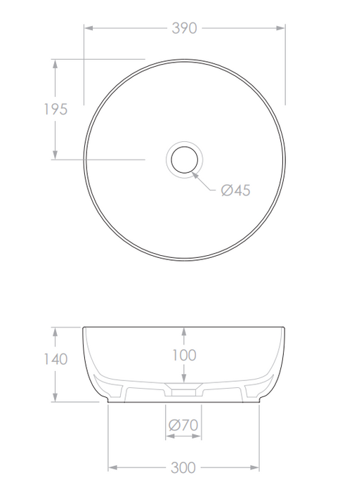 Adp Glam Round Above Counter Basin, Matte Pearl