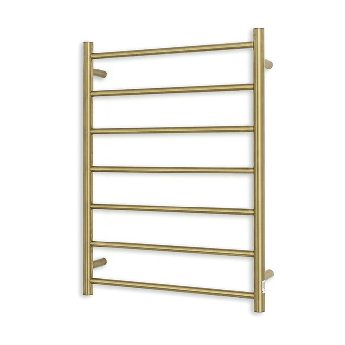 Radiant Heating 600 x 800mm Rnd Heated Towel Rail RIGHT, Brushed Gold