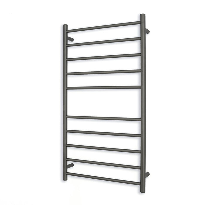 Radiant Heating 600 x 1100mm Rnd Heated Towel Rail LEFT, Gunmetal Grey