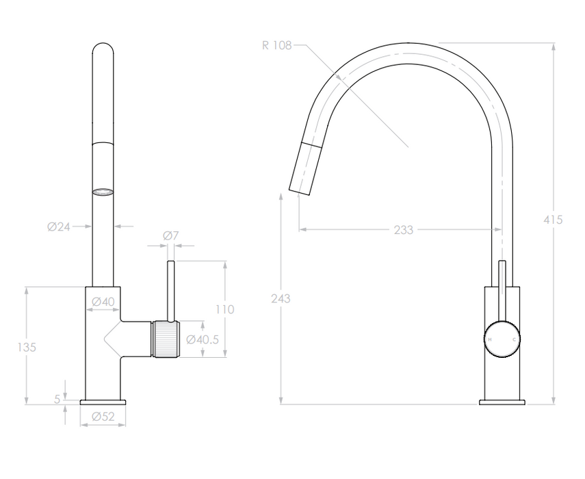 Adp Soul Groove Sink Pull Out Mixer, Brushed Nickel