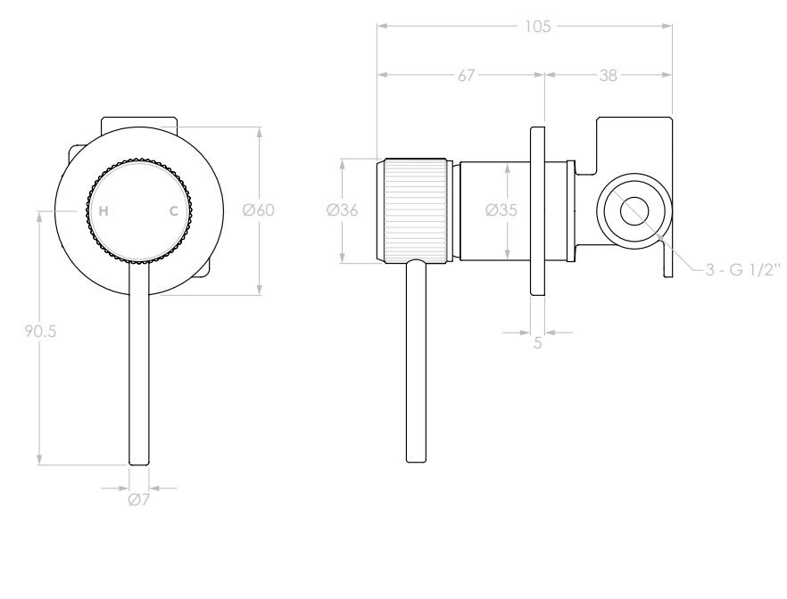 Adp Soul Groove Wall Mixer, Brushed Brass