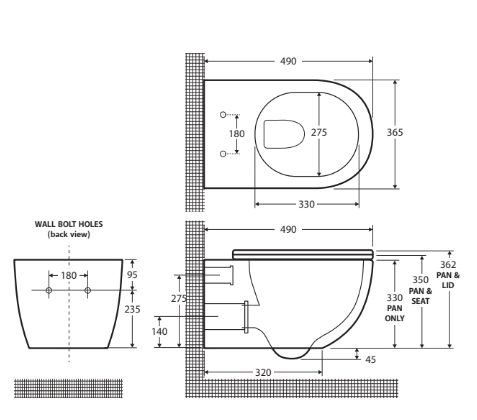 Fienza Koko Wall-Hung, R&T In Wall Cistern Toilet Suite, Matte White