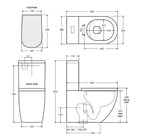 Fienza Koko Back-to-Wall Toilet Suite Matte White