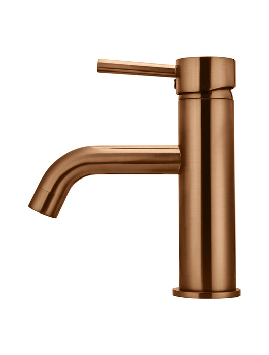 Meir Round Basin Mixer Curved, Lustre Bronze