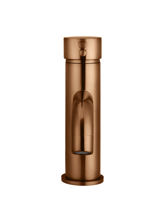 Meir Round Basin Mixer Curved, Lustre Bronze