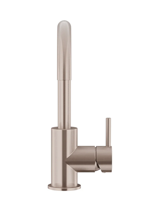 Meir Round Gooseneck Basin Mixer, Champagne