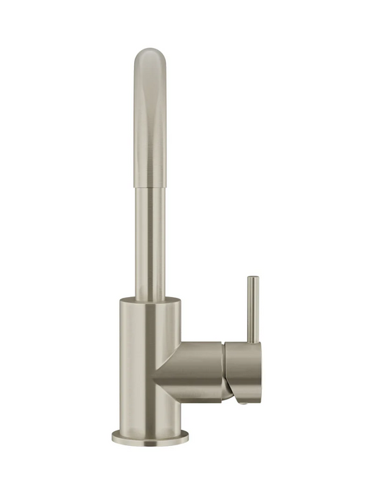 Meir Round Gooseneck Basin Mixer, Brushed Nickel