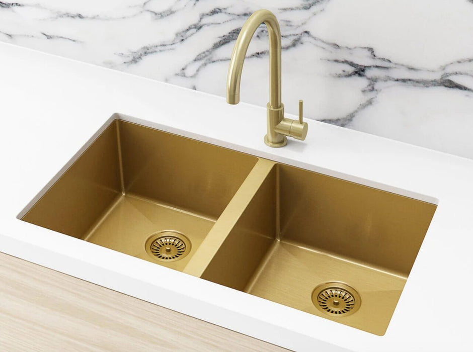 Meir Lavello Kitchen Sink, Double Bowl 760 x 440, Tiger Bronze