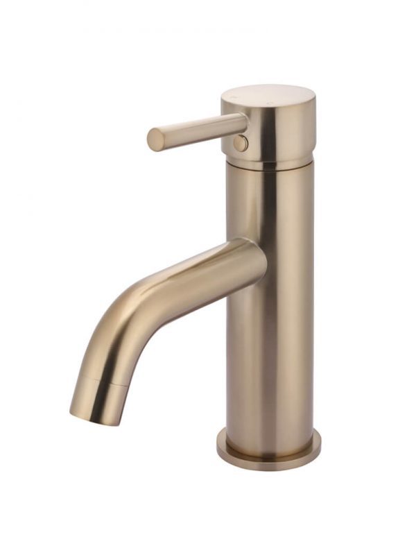 Meir Round Basin Mixer Curved, Champagne