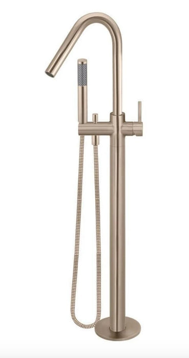 Meir Round Freestanding Bath Spout and Hand Shower, Champagne