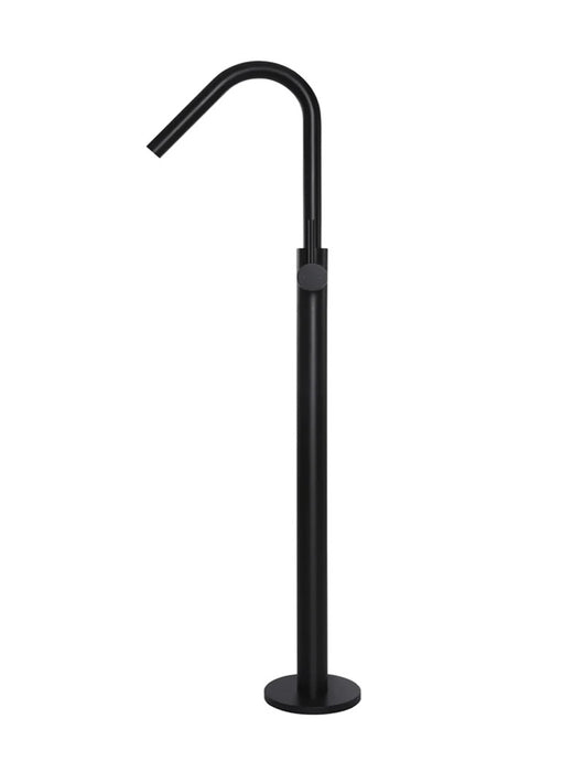 Meir Round Freestanding Bath Spout and Hand Shower, Matte Black