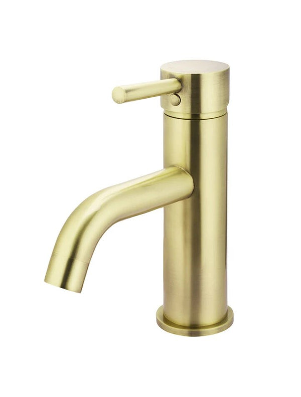 Meir Round Basin Mixer Curved, Tiger Bronze