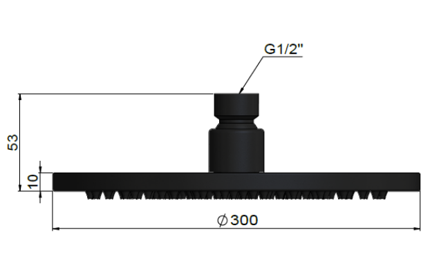 Meir Round Shower Rose 300mm - Shadow