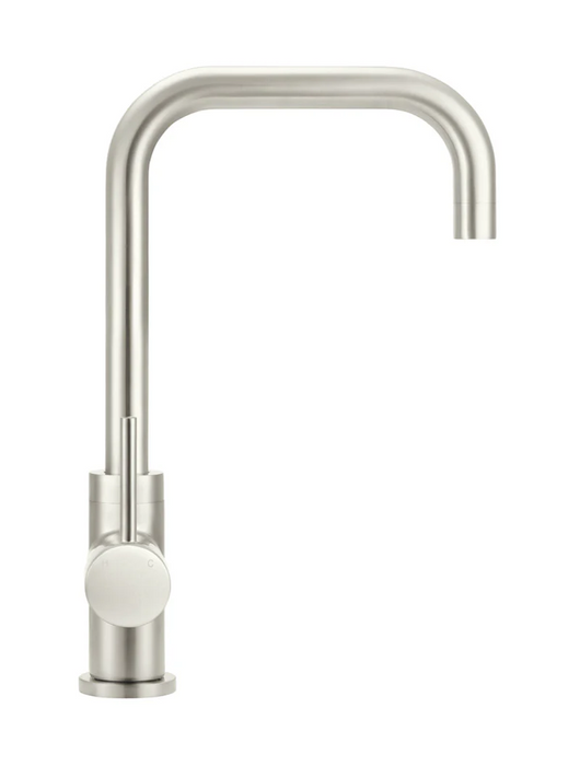 Meir Round Kitchen Mixer Tap Curved, Brushed Nickel