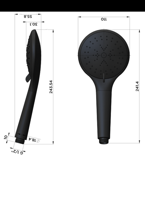 Meir Round 3-Function Hand Shower Wand, Lustre Bronze