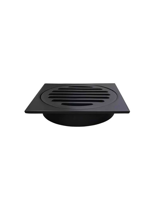 Meir Square Floor Grate Shower Drain 100mm Outlet, Matte Black