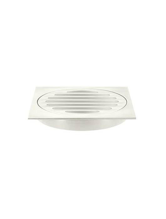 Meir Square Floor Grate Shower Drain 100mm Outlet  - Brushed Nickel