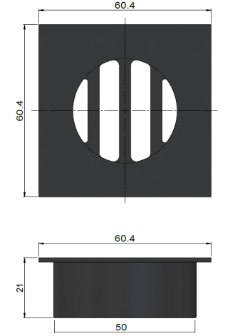 Meir Square Floor Grate Shower Drain 50mm Outlet, Chrome