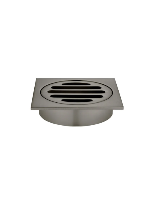 Meir Square Floor Grate Shower Drain 80mm Outlet, Gunmetal