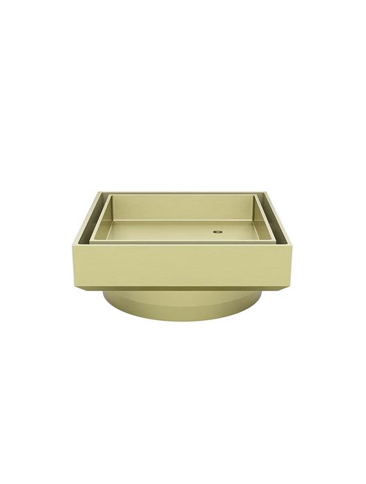 Meir Square Floor Shower Waste With Tile Insert, Tiger Bronze