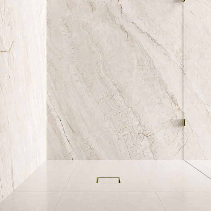 Meir Square Floor Shower Waste With Tile Insert, Tiger Bronze