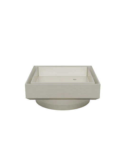 Meir Square Floor Shower Waste With Tile Insert, Brushed Nickel