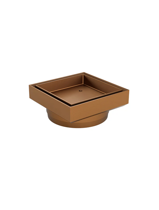 Meir Square Floor Shower Waste With Tile Insert, Lustre Bronze