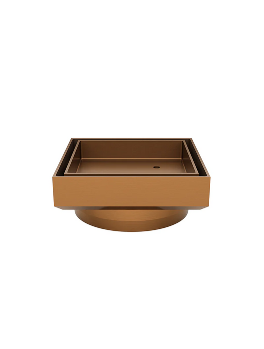 Meir Square Floor Shower Waste With Tile Insert, Lustre Bronze