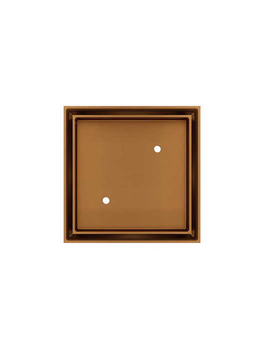 Meir Square Floor Shower Waste With Tile Insert, Lustre Bronze