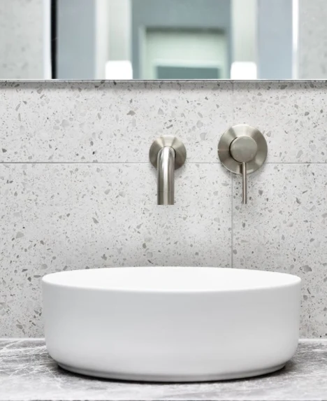 Meir Round Basin Mixer Curved, Brushed Nickel