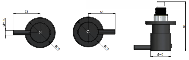 Meir Round Quarter Turn Wall Top Assemblies, Chrome