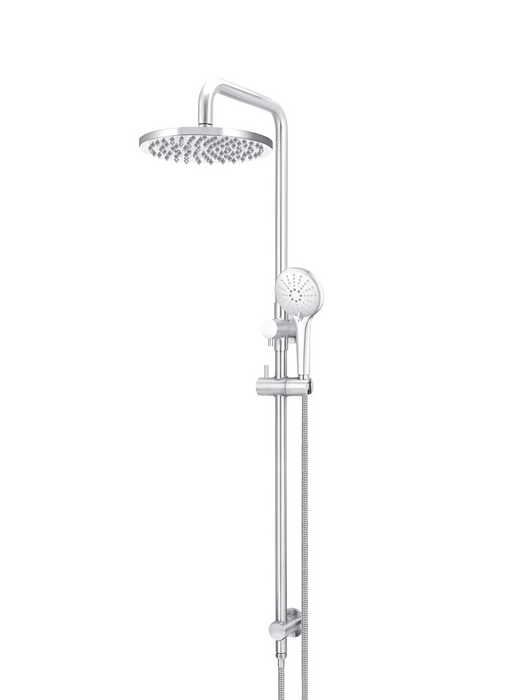 Meir Round Combination Shower Rail 200mm Rose, Three Function Hand Shower, Chrome
