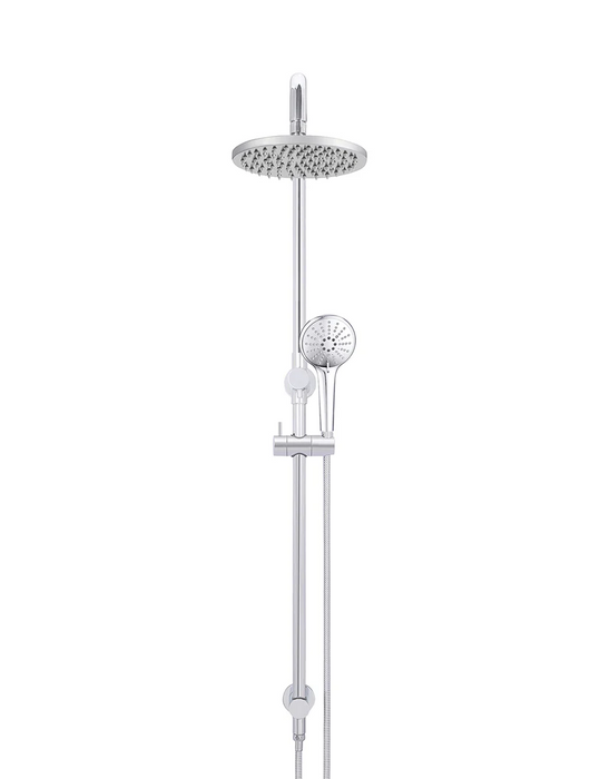 Meir Round Combination Shower Rail 200mm Rose, Three Function Hand Shower, Chrome