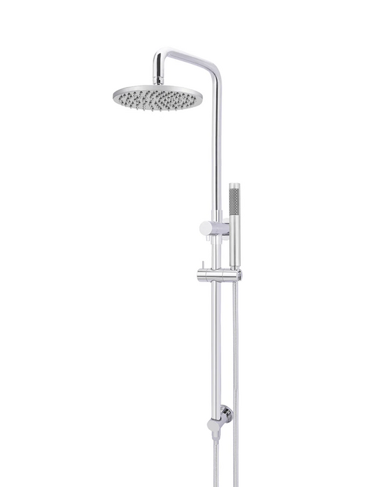 Meir Round Combination Shower Rail, 200mm Rose, Single Function Hand Shower, Chrome