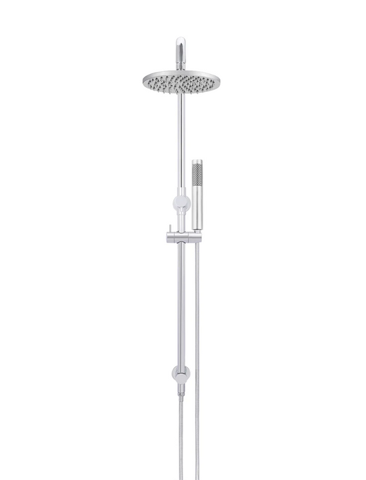 Meir Round Combination Shower Rail, 200mm Rose, Single Function Hand Shower, Chrome