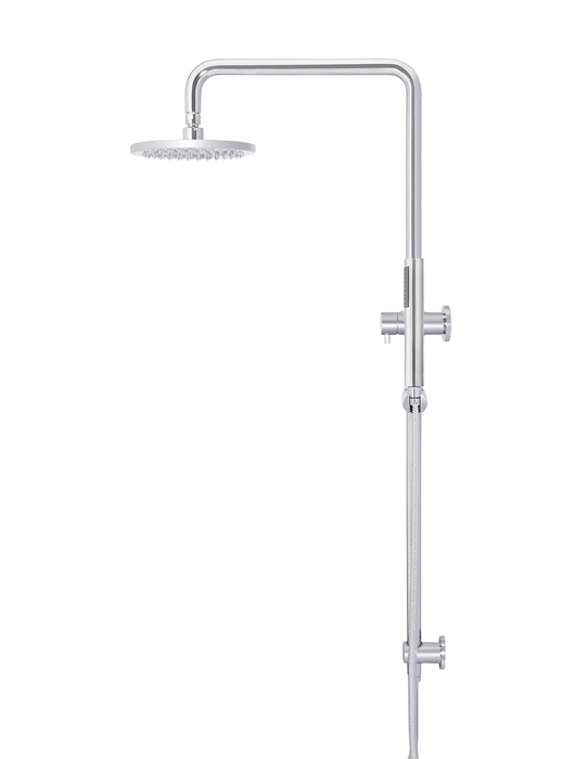 Meir Round Combination Shower Rail, 200mm Rose, Single Function Hand Shower, Chrome